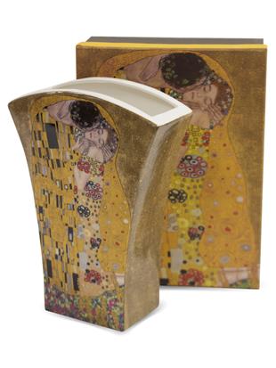Vaza iz porcelana z dekorjem Gustava Klimta Poljub